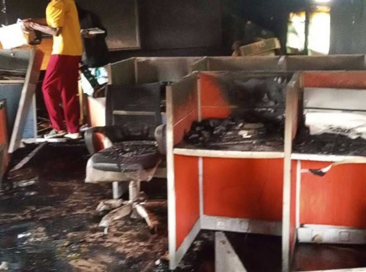 Fire guts ICT lab at Gushegu Nursing and Midwifery Training College 